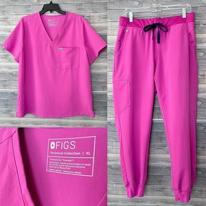 Figs Technical Scrubs Catarina And Zamora Jogger Electric Orchid Set XL Women’s